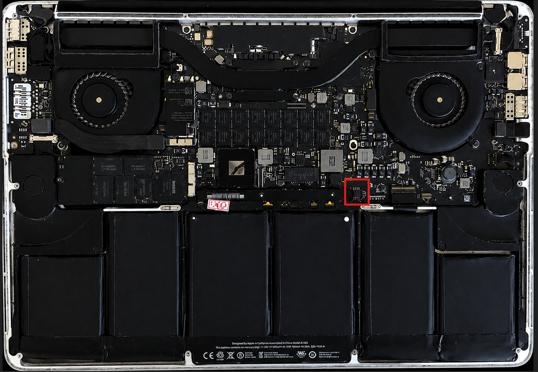 Laptop PCB – SPI flash location